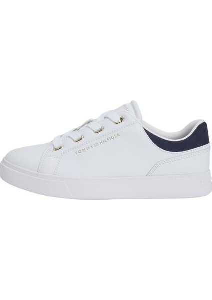 Kadın Altın Rengi Detaylı Cupsole Tabanlı Sneaker - Beyaz/lacivert fiyatları