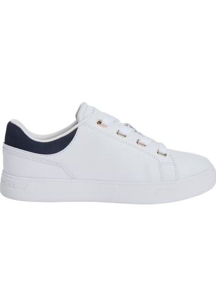 Kadın Altın Rengi Detaylı Cupsole Tabanlı Sneaker - Beyaz/lacivert modelleri