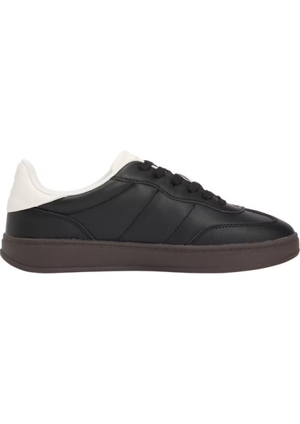 Kadın Kontrast Topuklu Monogram Logolu Sneaker - Siyah modelleri