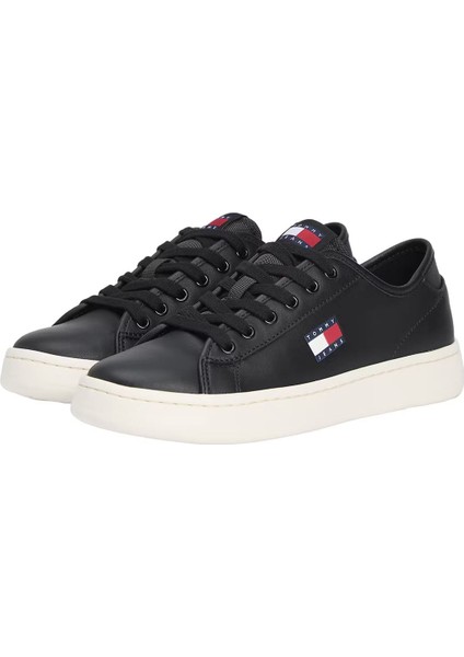 Kadın Hafif Tabanlı Kort Sneaker - Siyah