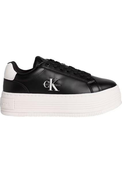Kadın Bold Flatf Low Lace Lth Sneakers - Siyah