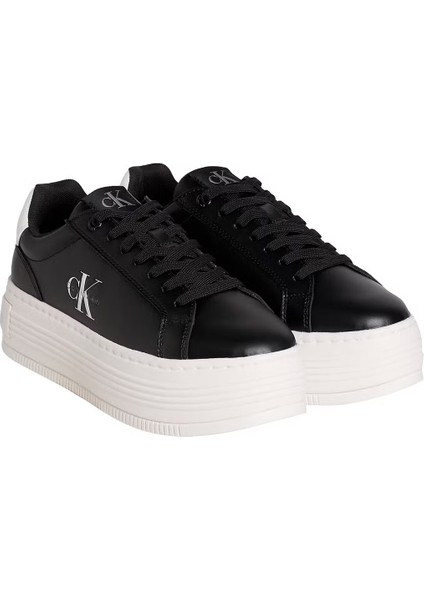 Kadın Bold Flatf Low Lace Lth Sneakers - Siyah fiyatları