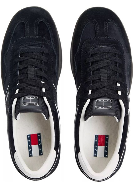 Kadın The Greenwich Kontrast Detaylı Süet Kort Sneaker - Siyah indirimleri