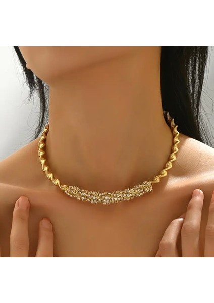 Taş Detay Choker Kolye