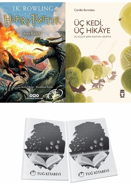 Harry Potter ve Ateş Kadehi ve Üç Kedi Üç Hikaye + Hediyeli
