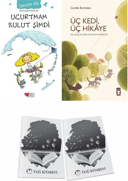 Uçurtmam Bulut Şimdi ve Üç Kedi Üç Hikaye + Hediyeli