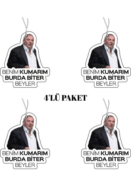 4'lü Kolpaçino Ekrem Abi Tasarımlı Dekoratif Oto Kokusu ve Aksesuarı(Bambu Esanslı)
