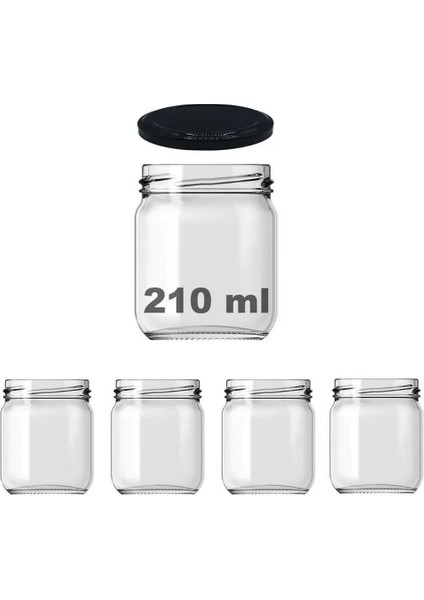 4 Adet 210 ml Metal Konserve Kapaklı Mama Yoğurt Saklama 210 cc Şeffaf Cam Kavanoz fiyatları