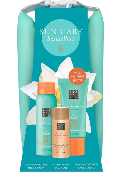 The Ritual Of Karma Deneme Seti Spf 30, Yüz Kremi, Güneş Spreyi, Vücut Yağı ve Su Geçirmez Çanta modelleri