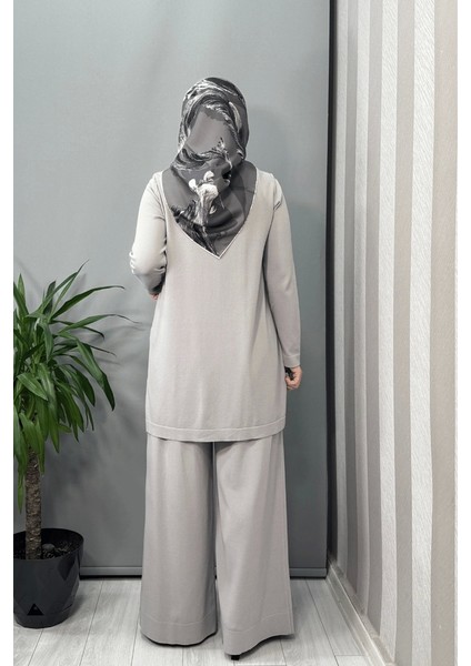 Fırça Desenli Triko Tunik Gri T25Y-6018 fırsatları