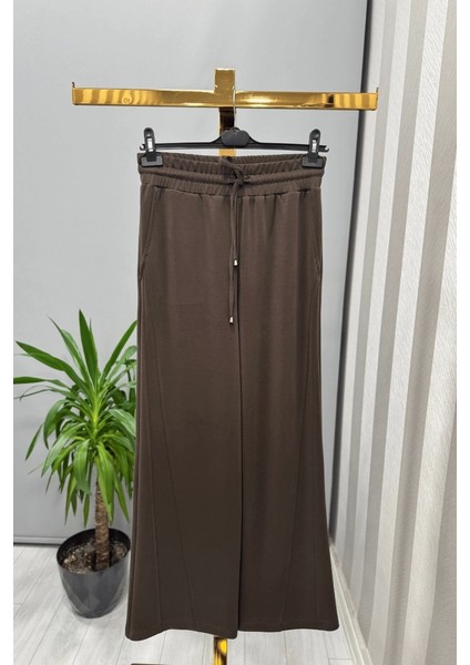 Divanna Modal Geniş Paça Pantolon Kahve 5584