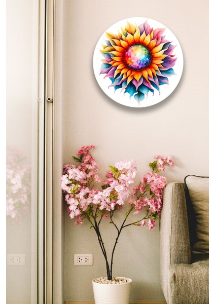 Mandala Renkli Ahşap Tablo Modeli, Oturma Odası, Yatak Odası, Salon, Ofis, Ev Dekorasyonu