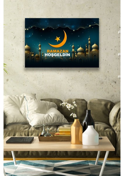 Hoşgeldin Ramazan Süsü, Dekoratif Dini Tablo Modeli, Ev, Oturma Odası, Kapı, Duvar Dekorasyonu