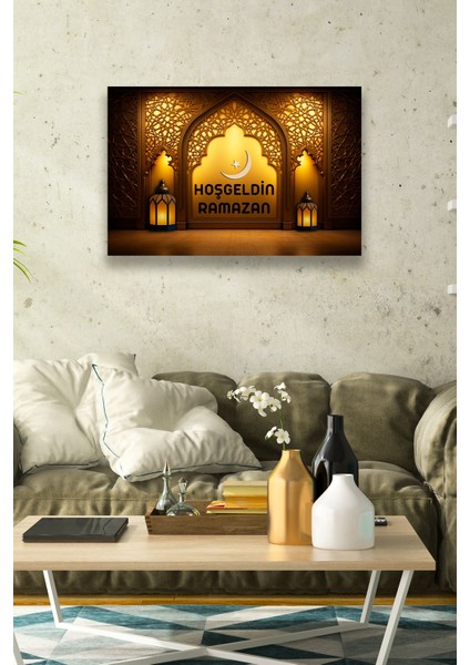 Hoşgeldin Ramazan Süsü, Dekoratif Dini Tablo Modeli, Ev, Oturma Odası, Kapı, Duvar Dekorasyonu