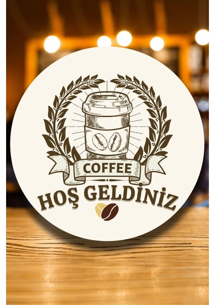 Cafe, Restoran, Çay Ocağı, Kahve Dükkanı Duvar Kapı Süsü, Ahşap Dekoratif Aksesuar Tablo Modeli