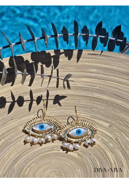- Soleia x – Pearl Gaze Incili Göz Figür Kadın Küpe modelleri