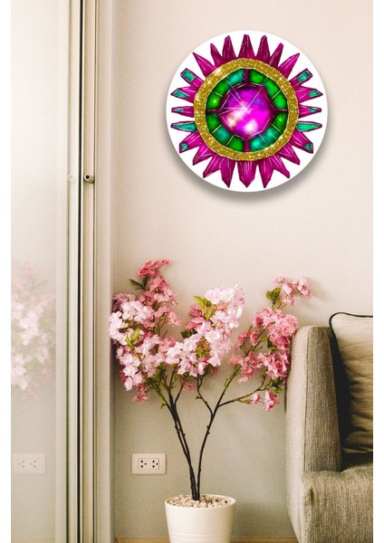 Mandala Renkli Ahşap Tablo Modeli, Oturma Odası, Yatak Odası, Salon, Ofis, Ev Dekorasyonu