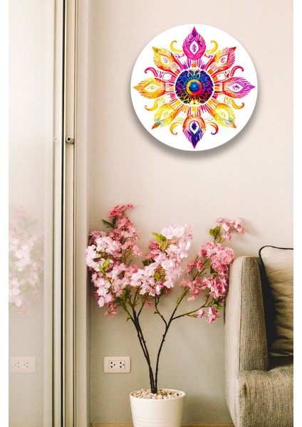 Mandala Renkli Ahşap Tablo Modeli, Oturma Odası, Yatak Odası, Salon, Ofis, Ev Dekorasyonu