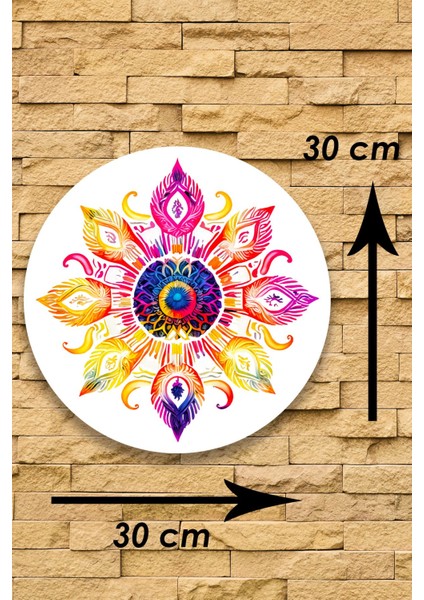 Mandala Renkli Ahşap Tablo Modeli, Oturma Odası, Yatak Odası, Salon, Ofis, Ev Dekorasyonu fiyatları