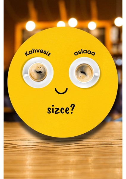 Cafe, Restoran, Çay Ocağı, Kahve Dükkanı Duvar Kapı Süsü, Ahşap Dekoratif Aksesuar Tablo Modeli