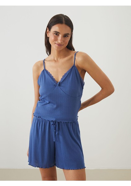 V Yaka Kadın Şortlu Pijama Takımı fiyatları