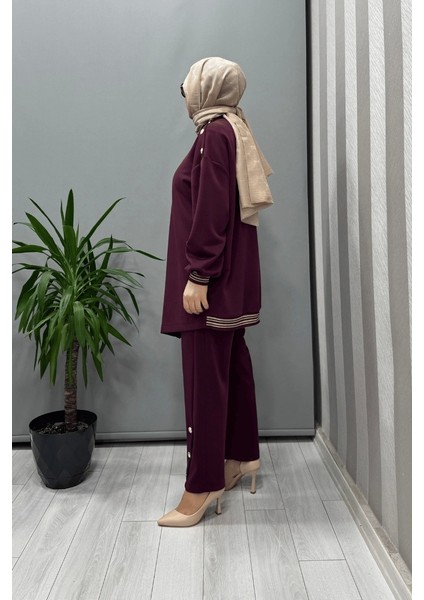 Asimetrik Kesim Takım Mürdüm 25YGSTKM4851 fiyatları