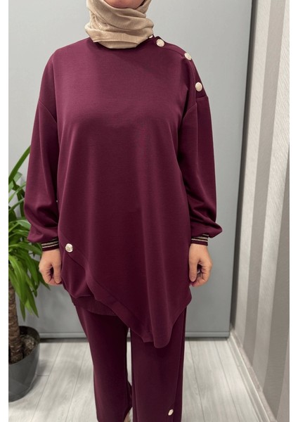 Asimetrik Kesim Takım Mürdüm 25YGSTKM4851 indirimleri