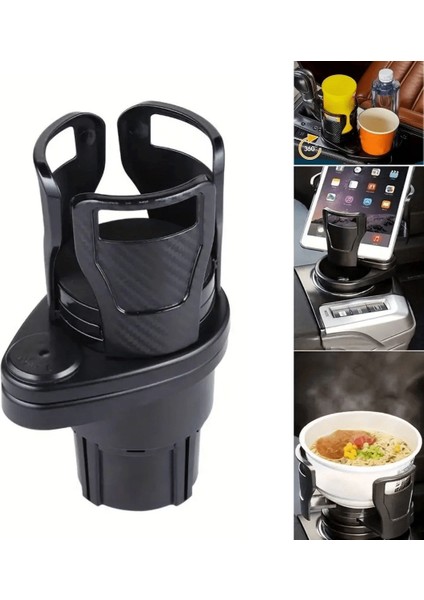 Araç Içi 360 Derece Dönen 2'li Bardaklıklı Açılarak Ayarlanabilir Bardak Tutucu Aparat ( ) indirimleri