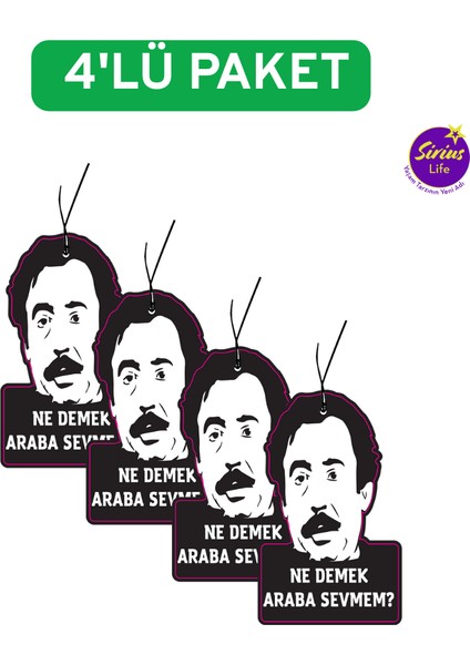 Ne Demek Araba Sevmem Tasarımlı Oto Araç Araba Kokusu ve Oto Aksesuarı (Sweet Vanilya Esanslı)
