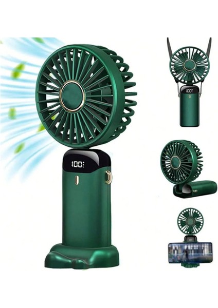 USB Şarjlı Katlanabilir Mini El Fanı – 5 Kademeli, Telefon Standlı, Taşınabilir Fan modelleri