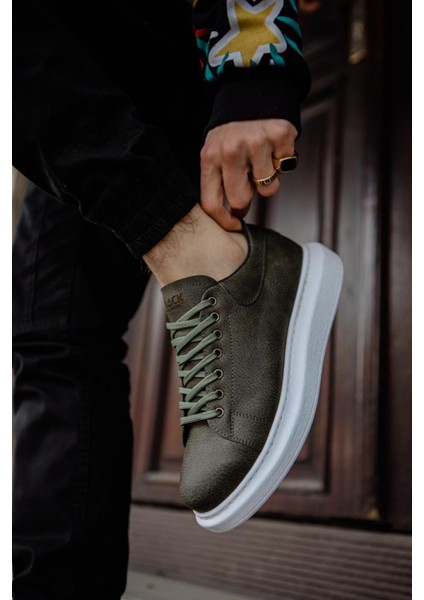 J044 Bağcıklı Ortopedik Taban Erkek Günlük Sneaker Spor Ayakkabı Bt Haki fiyatları