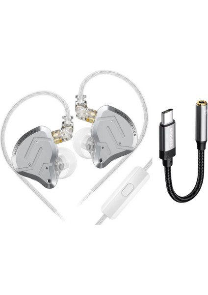 Kz Zsn Pro 2 1ba+1dd Kulaklık Içi Kulaklık Mikrofonlu ve Type C Dönüştürücü Kablo