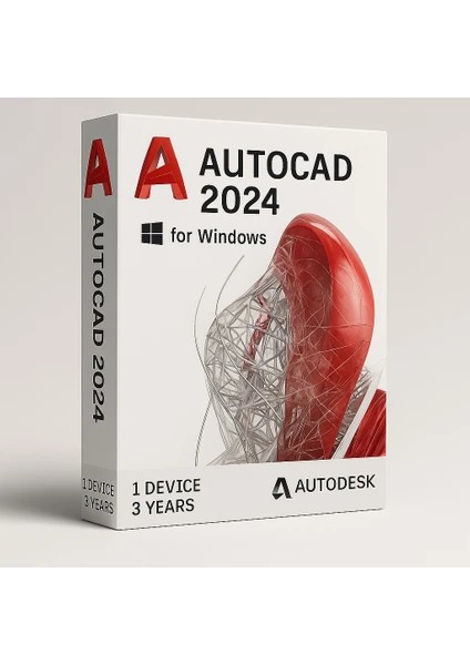 Autocad 2024 (Windows) - 1 Pc 3 Yıl Autodesk Key Full Sürüm