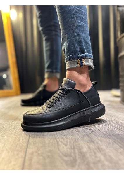 J814 Bağcıklı Ortopedik Taban Erkek Günlük Sneaker Spor Ayakkabı St Siyah modelleri