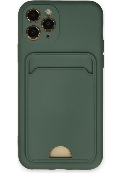 Iphone 11 Pro Kılıf Kelvin Kartvizitli Silikon - Koyu Yeşil Dpmah