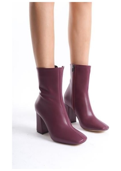 Kadın Tll Bordo Cilt Kalın Topuk Bot fırsatları