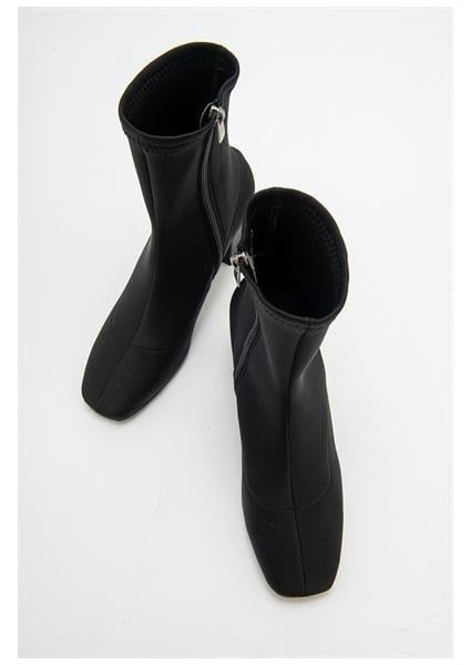 Kadın Lr Fermuarlı Siyah Strech Bot