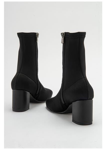Kadın Lr Fermuarlı Siyah Strech Bot