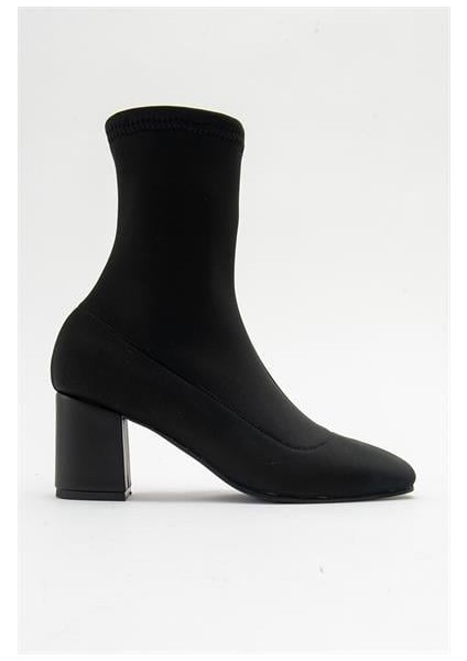 Kadın Lr Fermuarlı Siyah Strech Bot