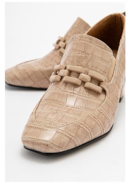 Kadın Mje Bej Krokodil Ayakkabı