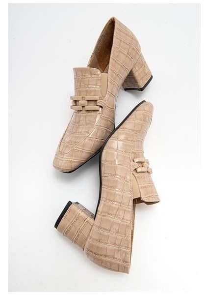 Kadın Mje Bej Krokodil Ayakkabı