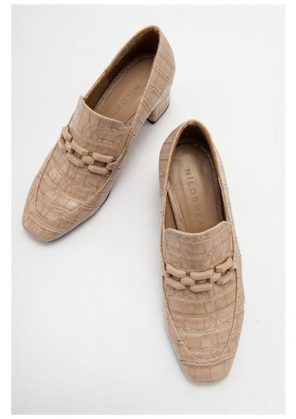Kadın Mje Bej Krokodil Ayakkabı