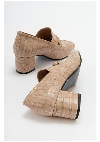 Kadın Mje Bej Krokodil Ayakkabı