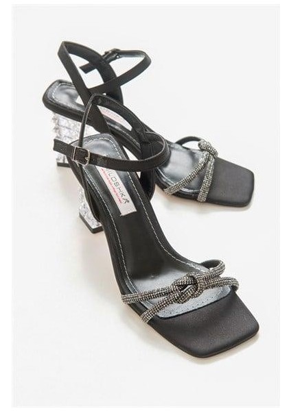 Kadın Fna Siyah Saten Sandalet