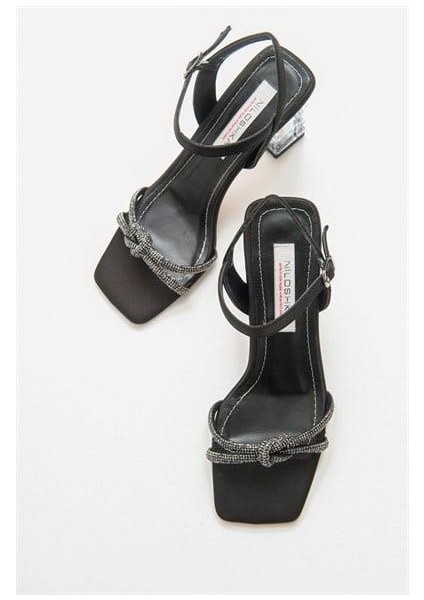 Kadın Fna Siyah Saten Sandalet