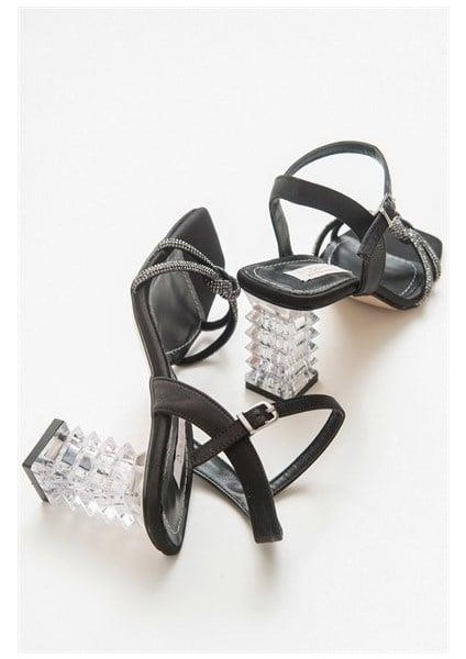 Kadın Fna Siyah Saten Sandalet