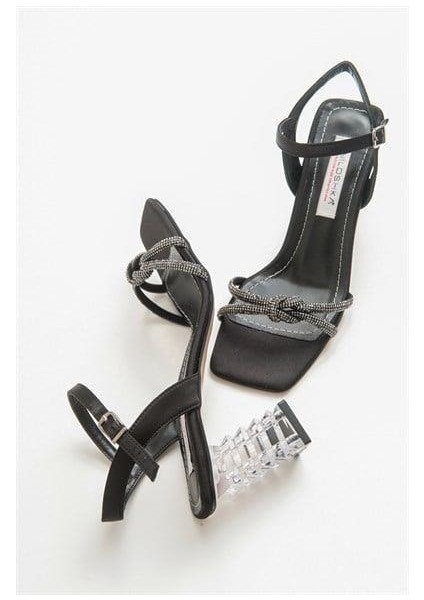 Kadın Fna Siyah Saten Sandalet