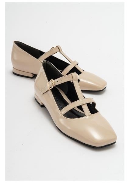 Kadın Fsta Bej Rugan Tokalı Babet