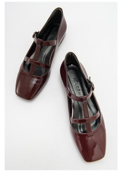 Kadın Fsta Bordo Rugan Tokalı Babet fırsatları