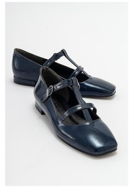 Kadın Fsta Lacivert Rugan Tokalı Babet